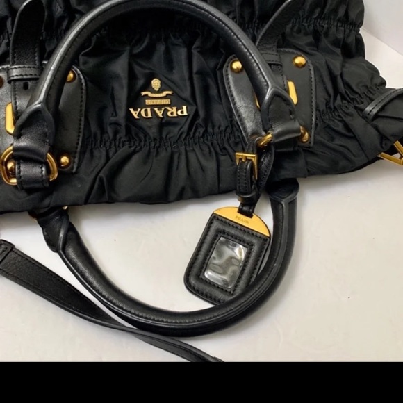 Prada Handbags - Prada-Authentic! Ruched Nappa Gaufre Nylon and Leather Bag! Offers always!